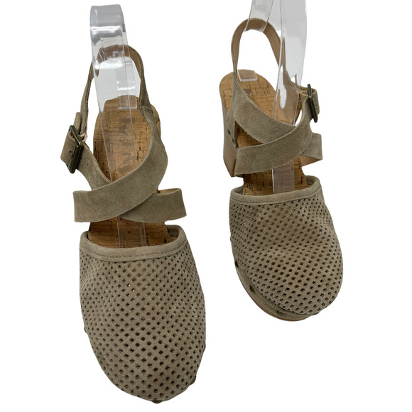 Korks by Kork Ease Abloom Perforated Suede Clog Beige 6 - Picture 4 of 9